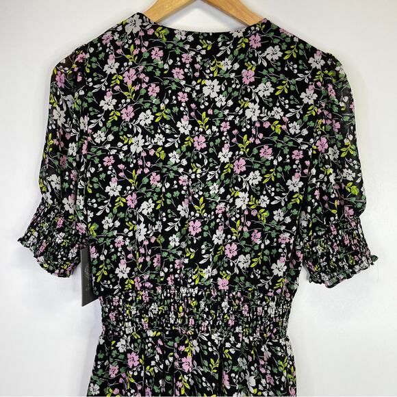 Vince Camuto Floral Smocked dress black - XXS - Picture 9 of 13